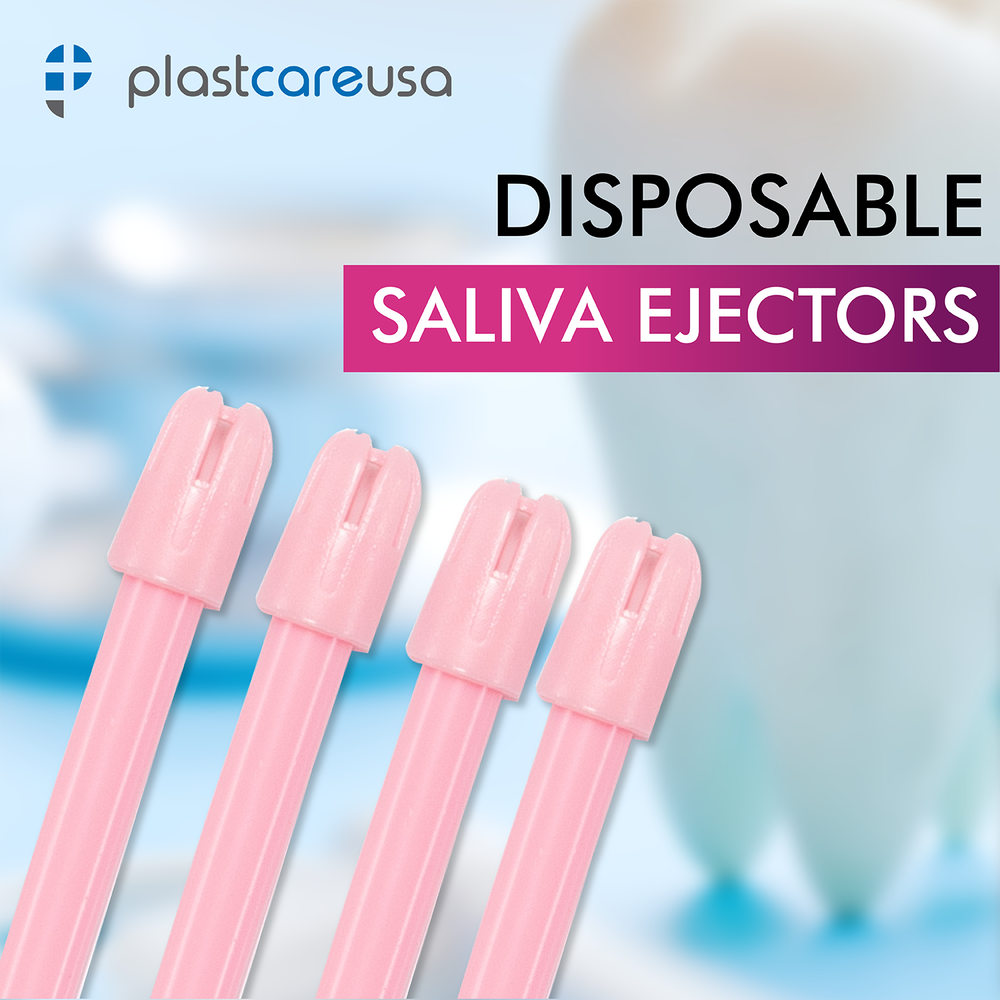 200 (2 Bag) Pink Dental Saliva Ejectors Ejector Disposable Suction Tips