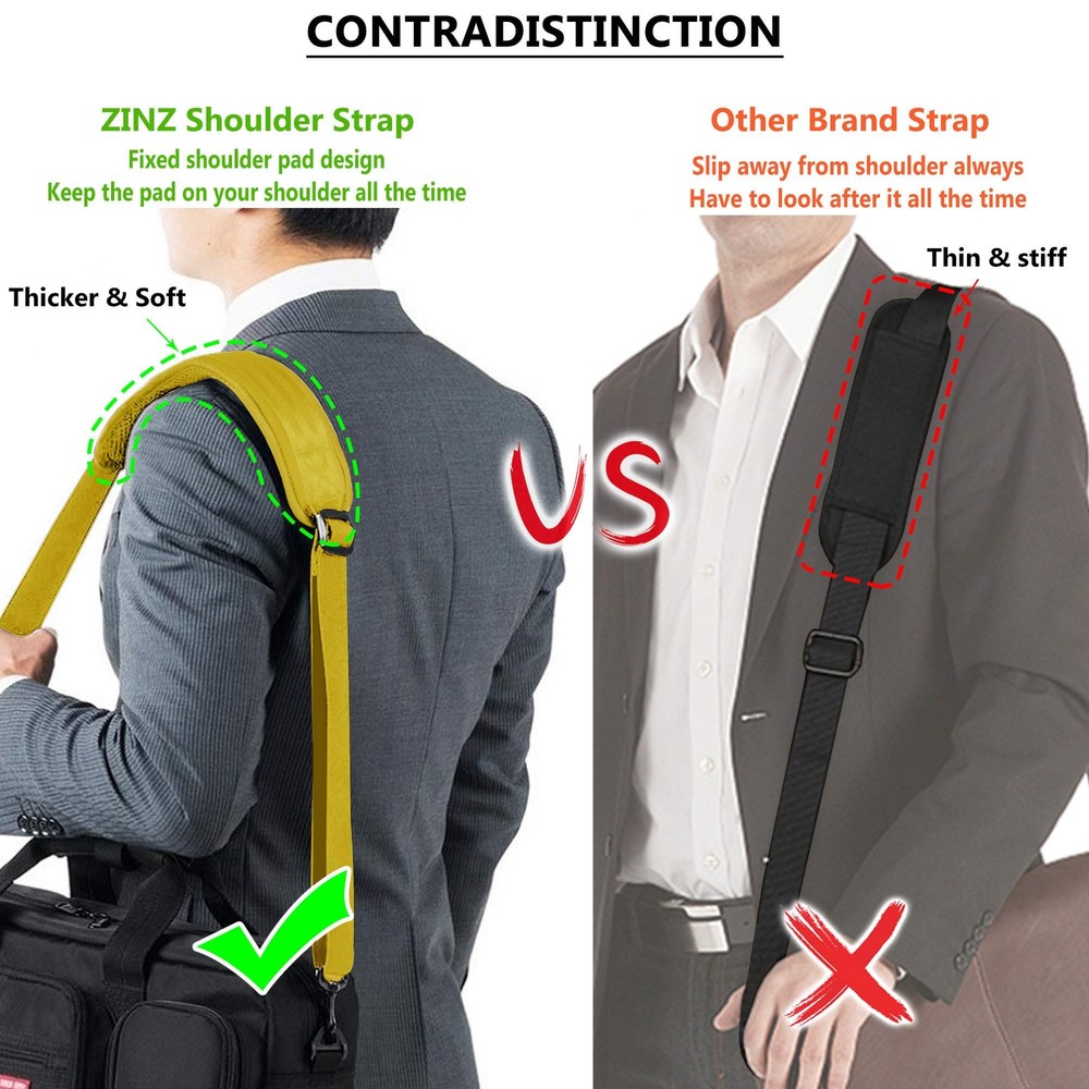 Shoulder Strap, 57" Padded Adjustable Shoulder Bag Strap Replacement (Yellow)