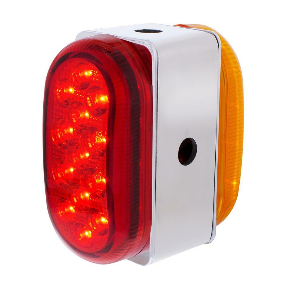 Double Face Mirror Light Bracket with 13 LED Dual Function Lights - Amber & Red