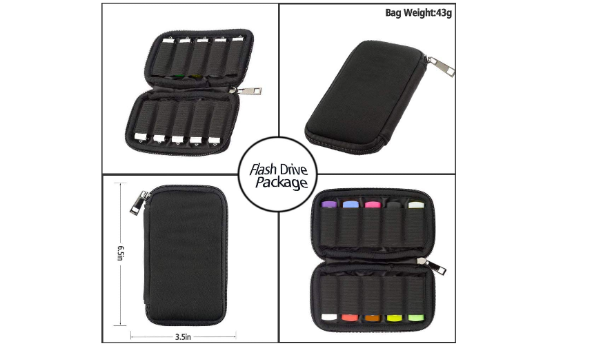 USB Storage Case Flash Drive Holder Organizer Computer Accessories Zipper Bag