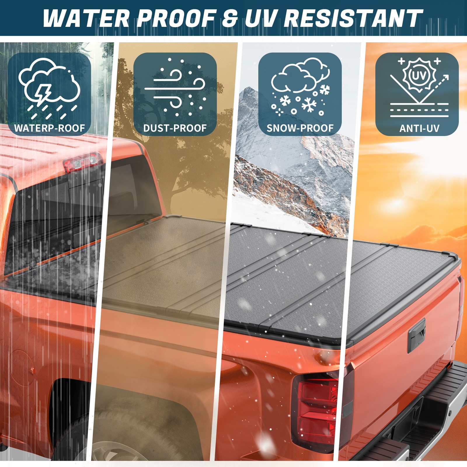 5.5FT Hard 4-Fold Tonneau Cover For 2015-25 Ford F-150 F150 Truck Bed Waterproof