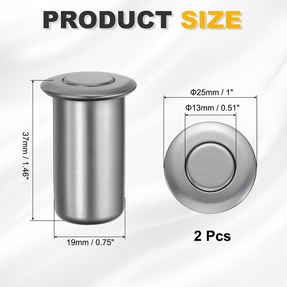 2PCS 0.51" Door Latch Dust Protector, Dust-Proof Sliding Lock Insert, Grey