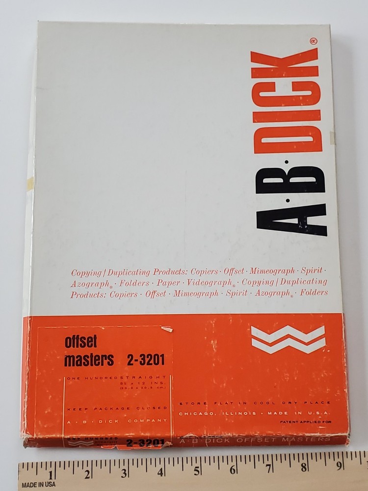 A.B. Dick Offset Masters 2-3201 Printing Duplicator Masters - 68 Sheets Open Box