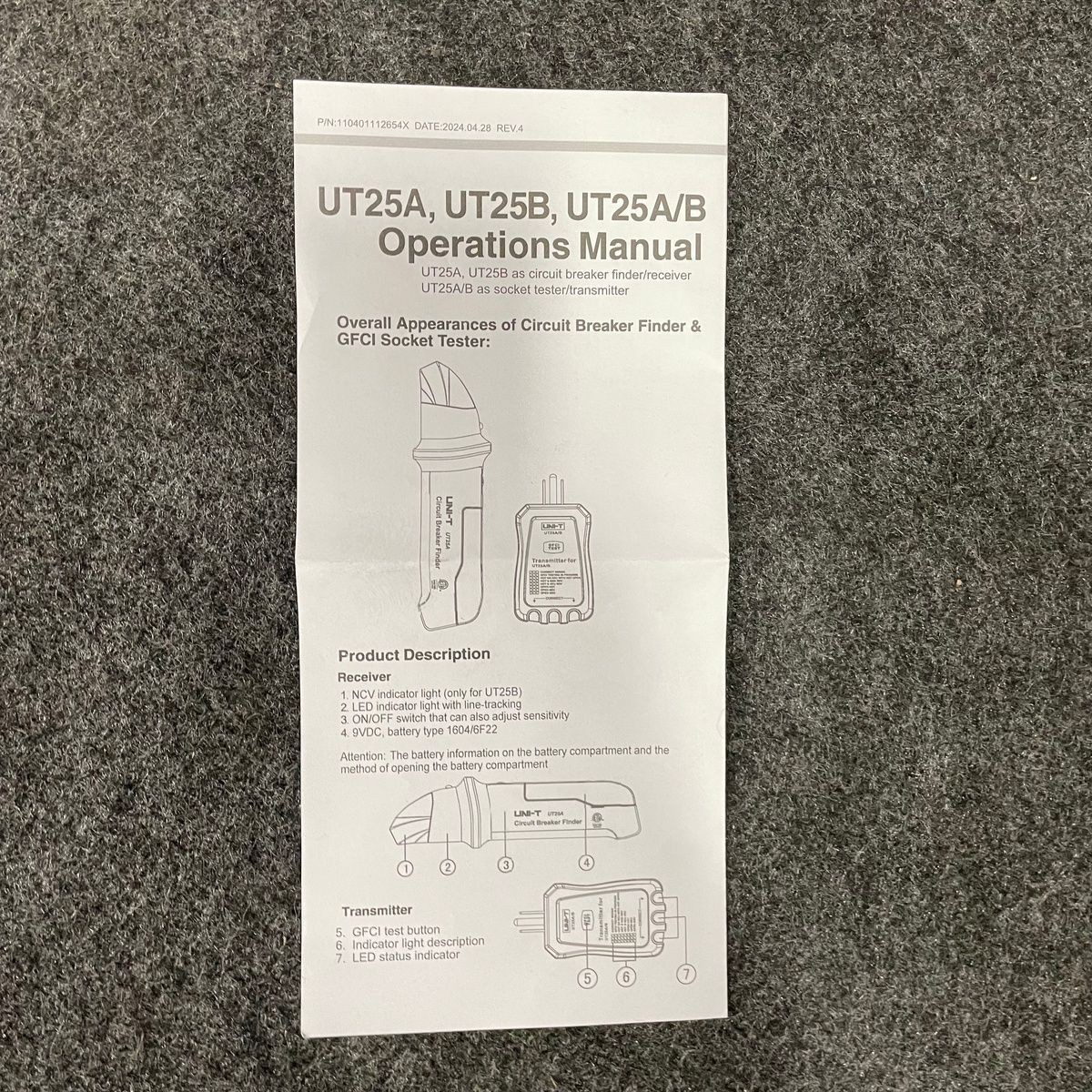 INTERTEK Circuit Breaker Finder And GFCI Socket Tester 110-125V 0.5W 50-60Hz