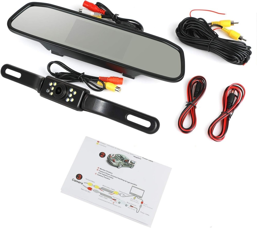 4.3" - Backup Camera Mirror Car Rear View Reverse Night Vision Parking System