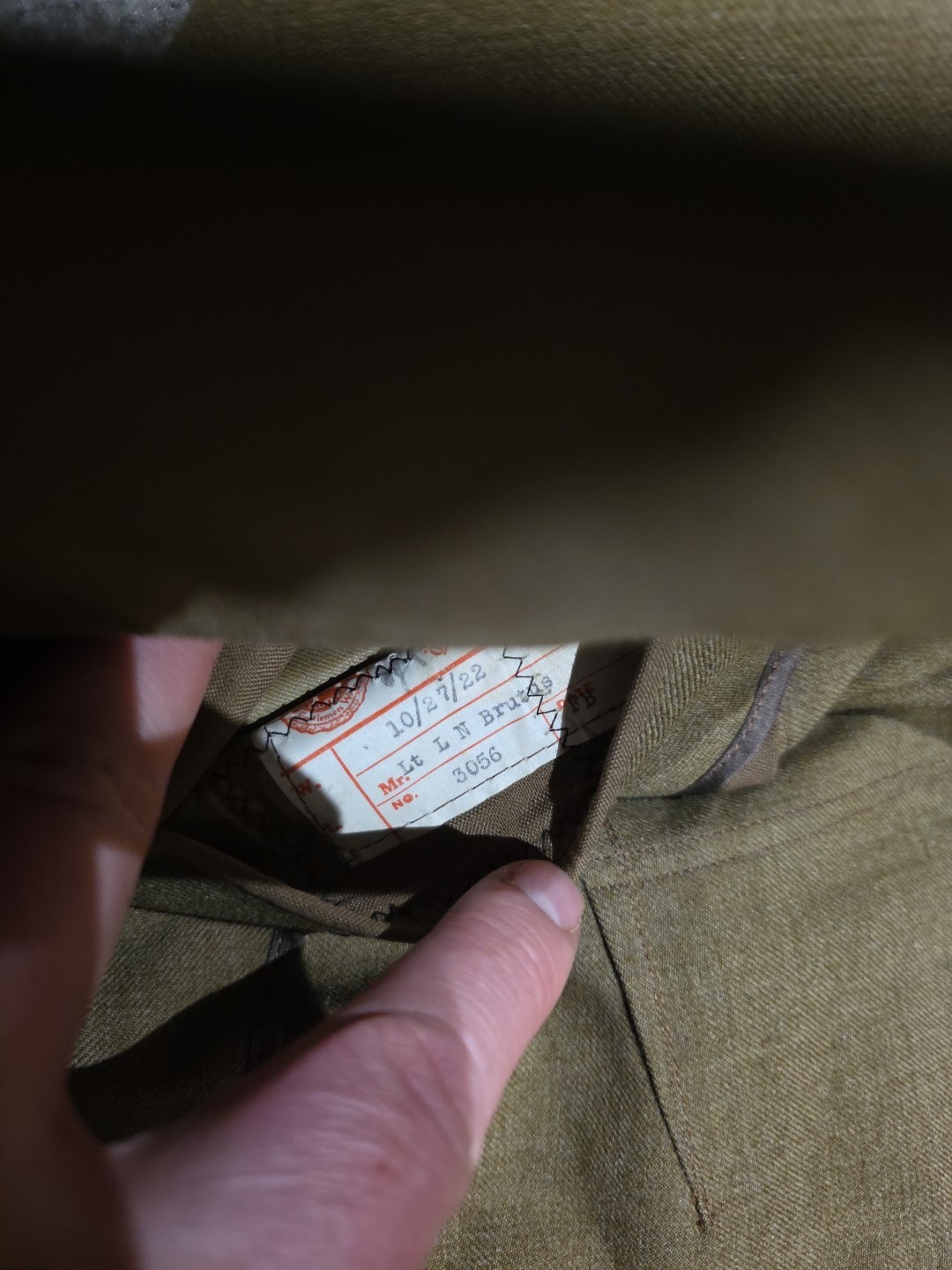 1922 US Army Officer Service Coat Lt L N Brutus Tailored Kahn Indianapolis Milit