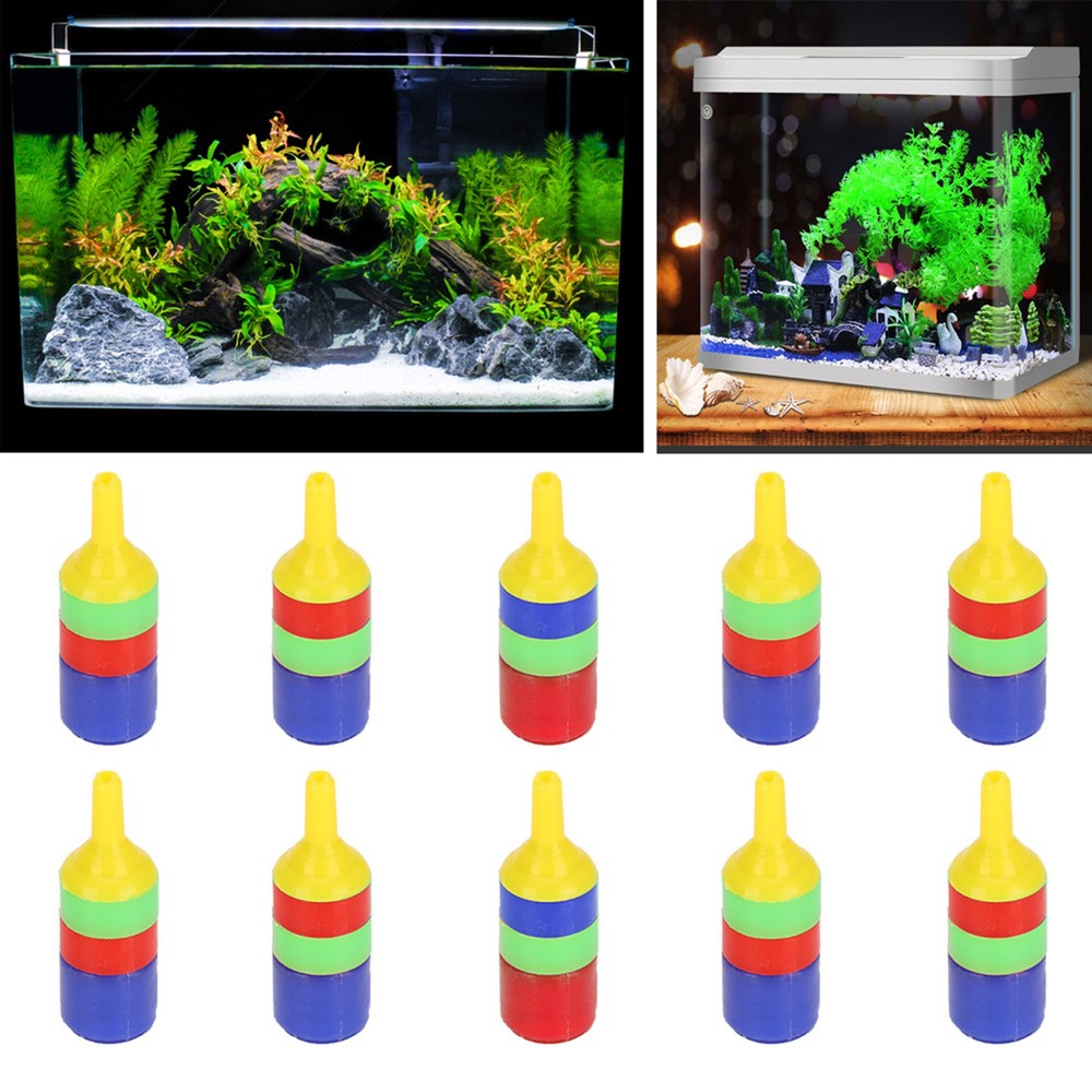 10pcs Fish Tank Air Stone Bubbles Release Oxygen Increasing Diffuser High AD