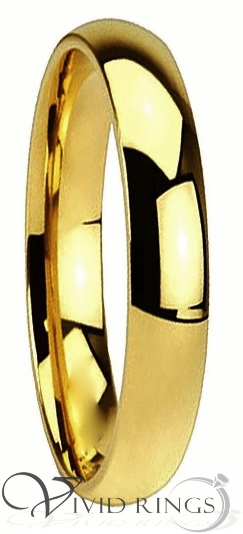 Gold Plated Stainless Steel Ring Plain Wedding Band Size 4 to 14.5