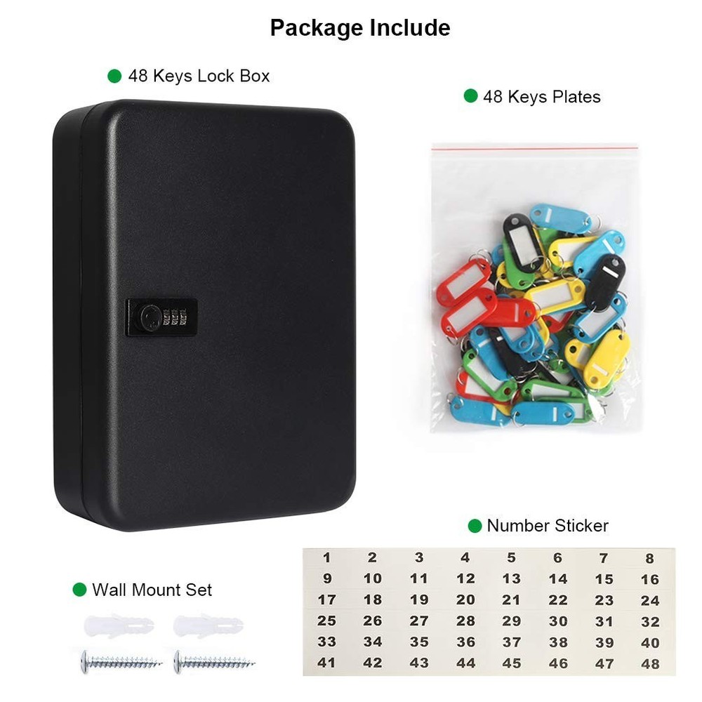 Key Cabinet Wall Mount,Locking Key Organizer,Key Storage Lock Box with Code