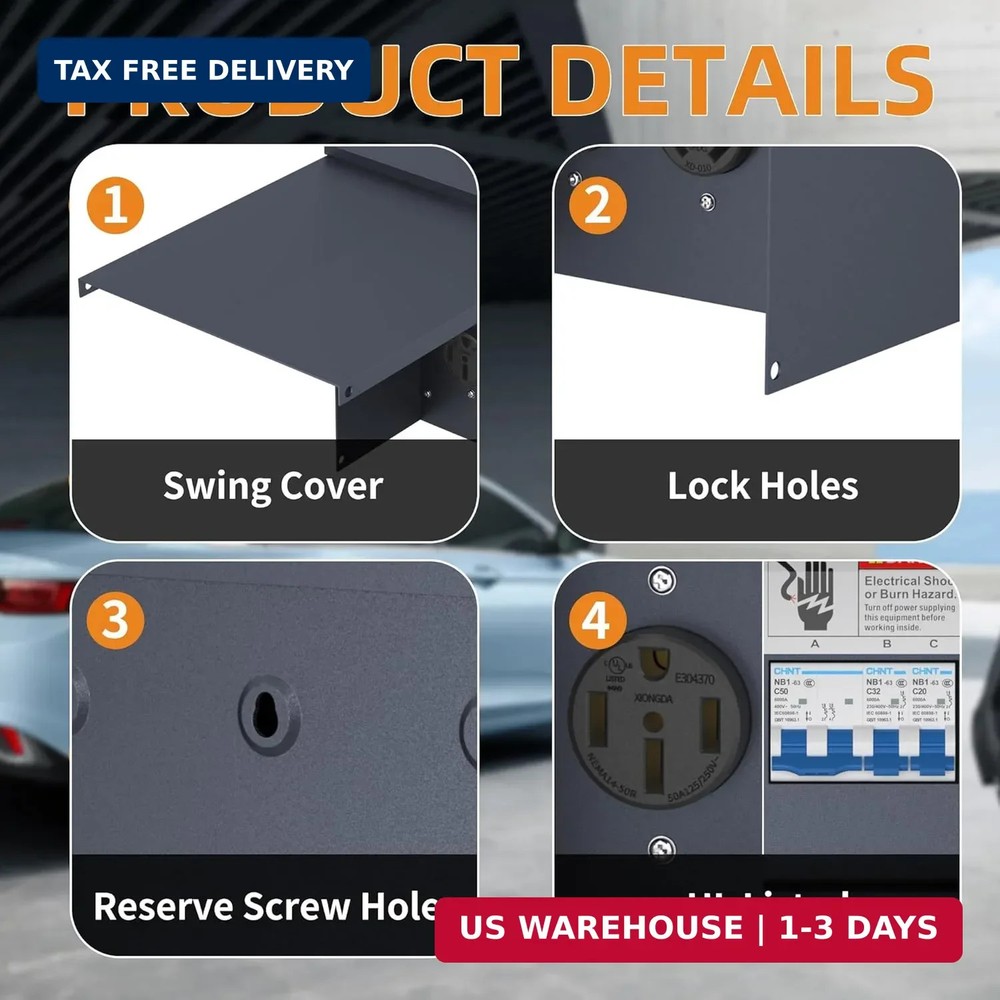 Temporary Power Outlet Panel Weatherproof, Thicker Prewired RV Electrical Panel