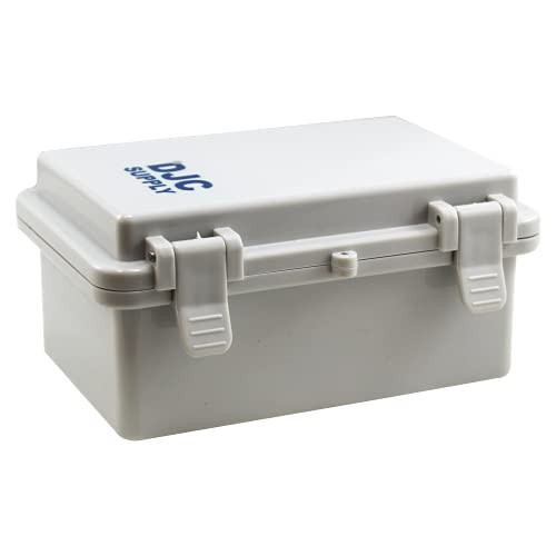 DJC Supply Waterproof IP67 Hinged Electronics Box with Mounting Plate, Bracket