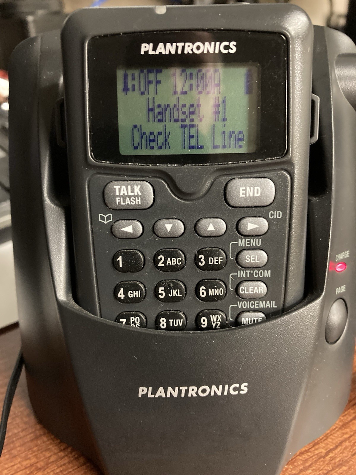 Plantronics CT-14 Cordless Phone With Main Base-AC Power Cord-Headset