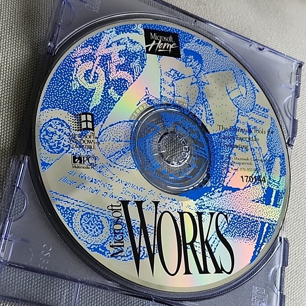 Microsoft Works Only Disc for Windows Vintage Computer Software
