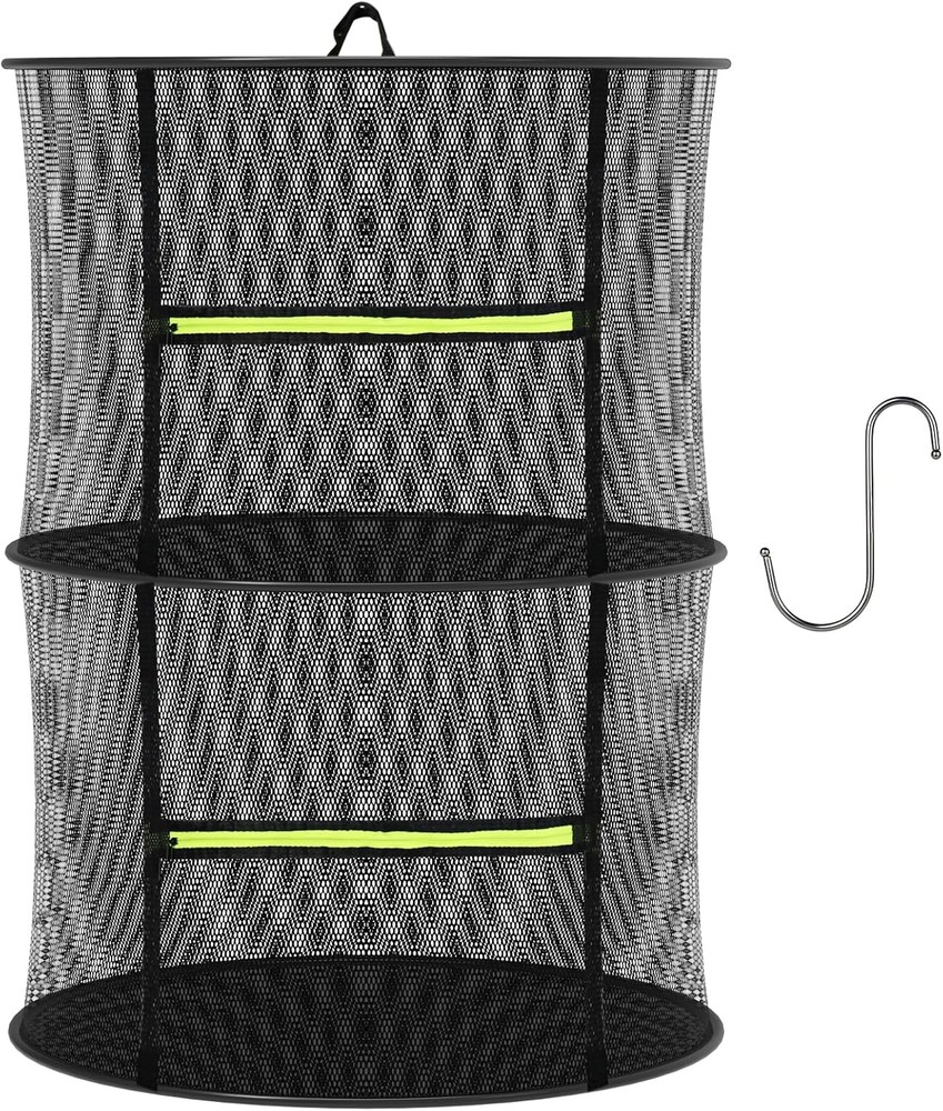 Herb Drying Rack - Mesh - 2 Layers, Black
