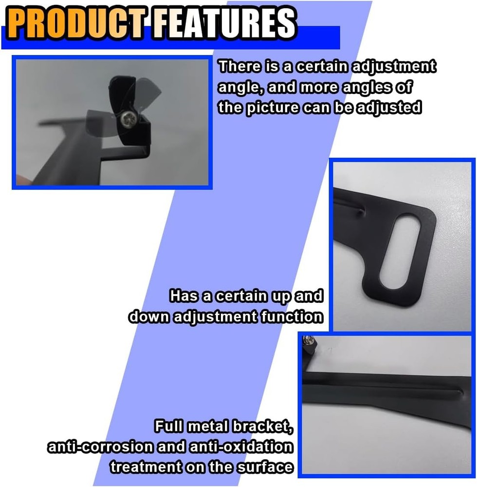 Reverse Rear Camera License Plate Bracket, Installation Holder for Black