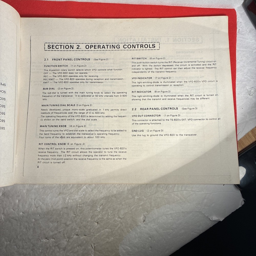 KENWOOD REMOTE VARIABLE FREQUENCY OSCILLATOR Model VFO-820 OPERATING MANUAL