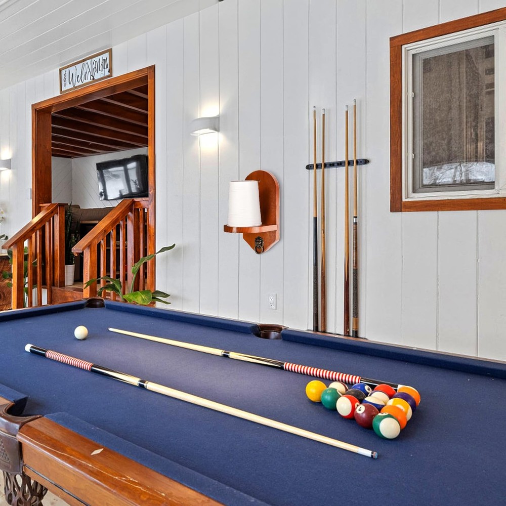 Wall Mounted Cone Chalk Holder Solid Wood Billiards Pool Table Accessory