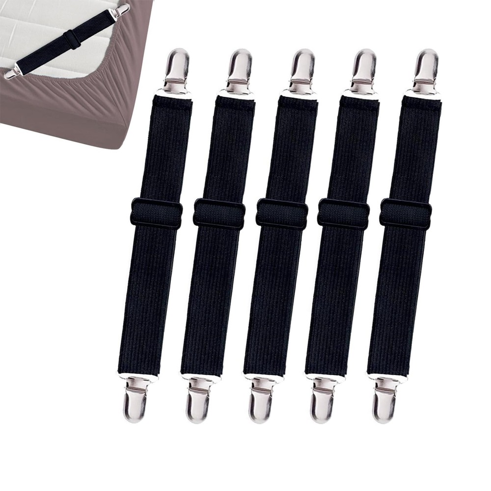 10 pcs Adjustable Bed Sheet Straps,Bed Sheet Clips, Elastic Bed Fitted Sheet ...