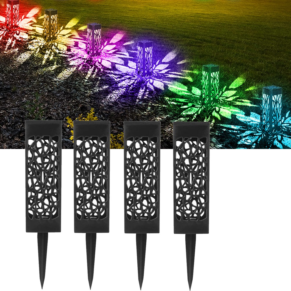 4PCS LED Solar Flickering Torch Light Landscape Garden Path Dancing Flame Lamp