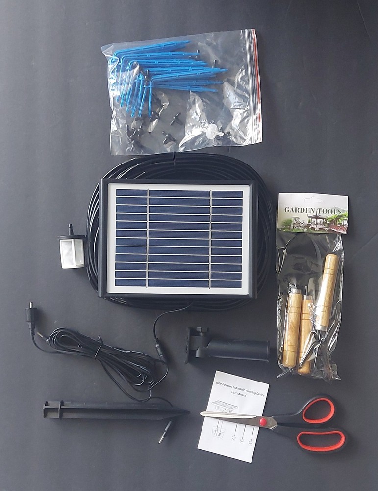 Solar Automatic Drip Irrigation System Kit Plant Watering Timer Garden 12 modes