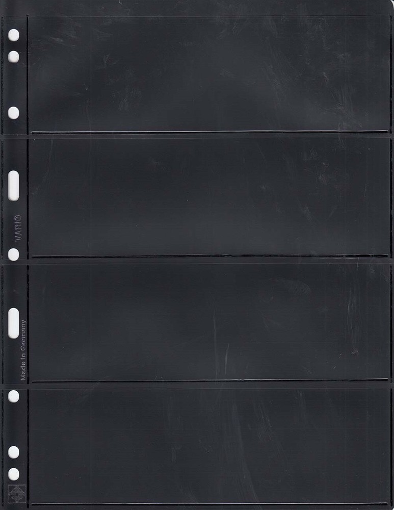 Lighthouse Vario 4S Stock Stamp Pages 4 Rows Professional Pack of 25 Black NEW