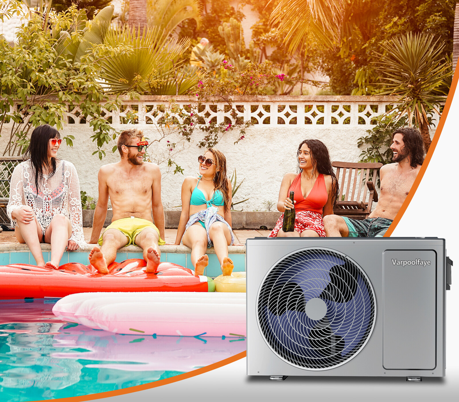 Varpoolfaye 27,000 BTU Pool Heater Heat Pump for Above Ground Pools Inground