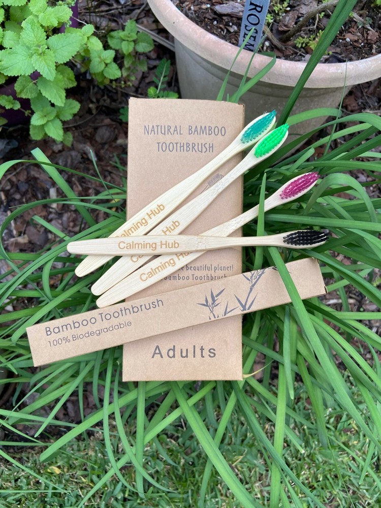 Natural Bamboo Toothbrush 100% Biodegradable (Single) Calming Hub