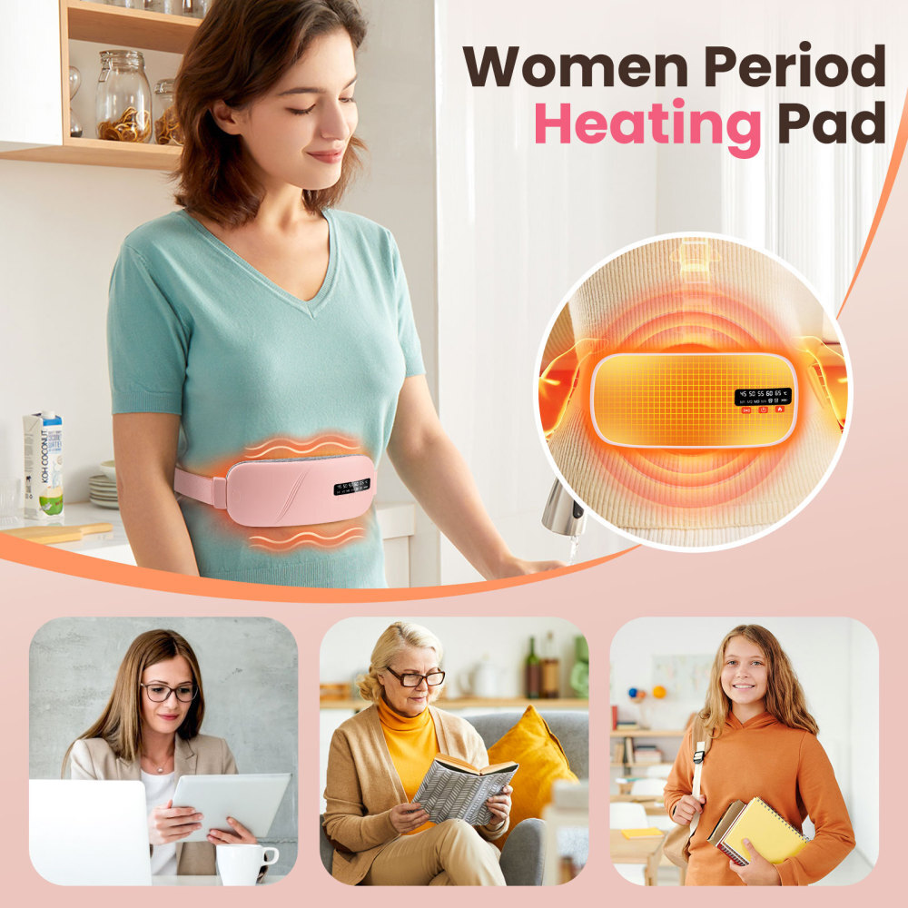 Electric Heating Menstrual Vibration Pad Belt For Period Pain Relief Cramps USB