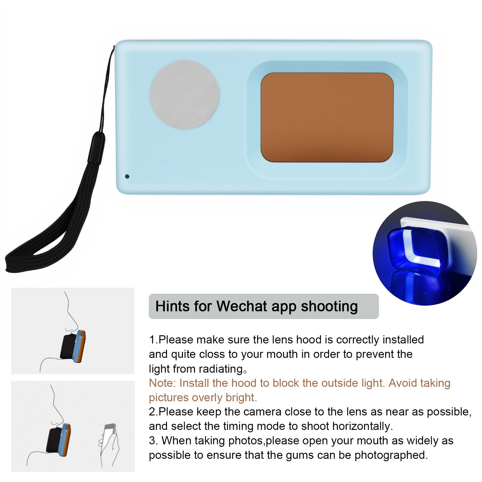 Electric Dental Plaque Indicator Detector Display Device Oral Hygiene Care Blue