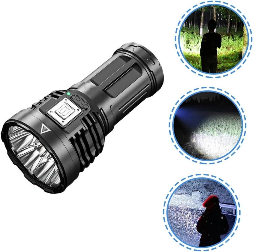 Super Bright 12000000LM 8 LED Flashlight USB Rechargeable Tactical lights NEW