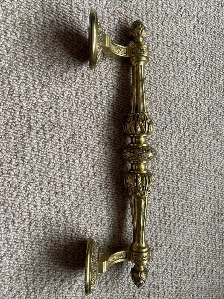 Beautiful 'LARGE' Handle Brass Door Pull 13 in over 900g