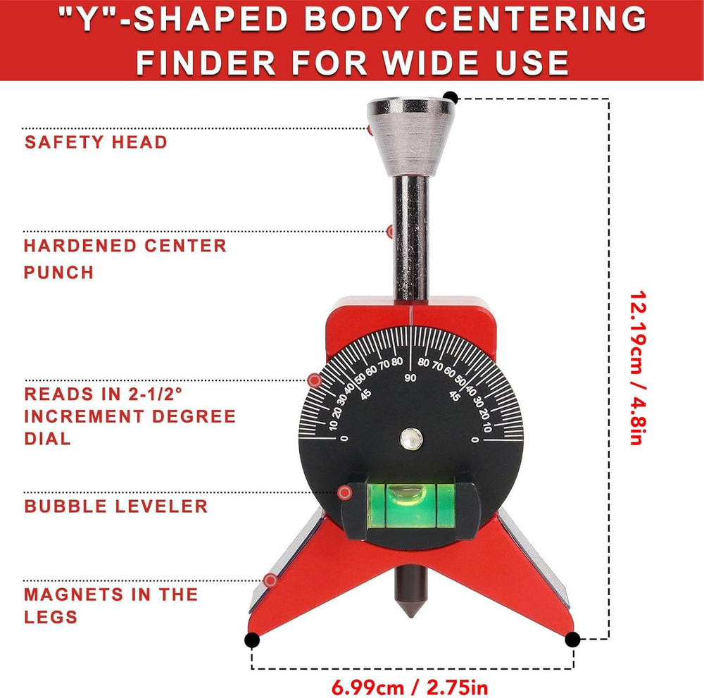 Pipe Center Finder, Pipe Marker Centering Tool, Pipefitter Tools with Magnetic C