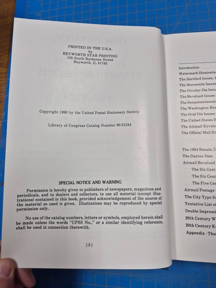 Catalog of 20th Century Stamped Envelopes & Wrappers of the US- USPSS