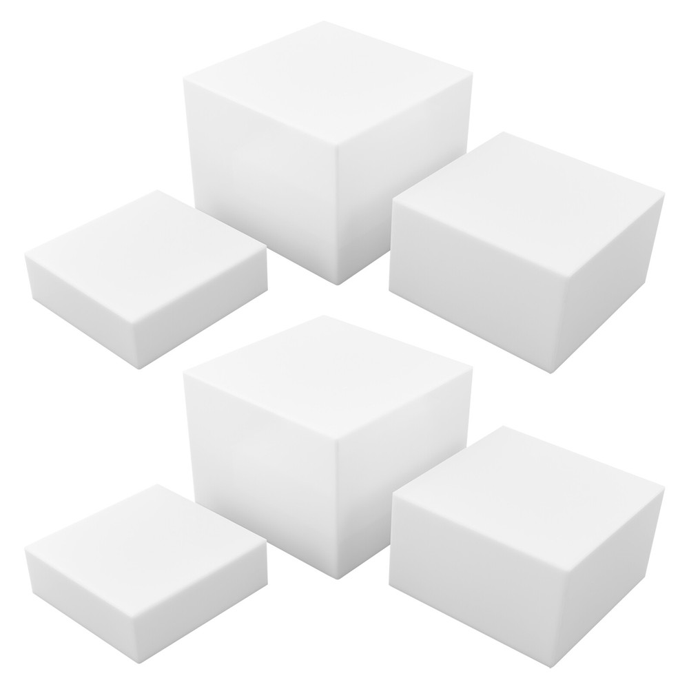6 Pack Acrylic Cube Display Stands, Food Risers for Buffet Table, Nesting