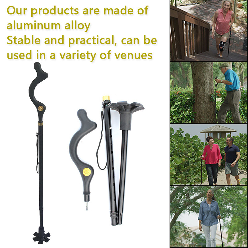Straight Posture Cane Adjustable Height Walking Stick Folding Walking Cane US