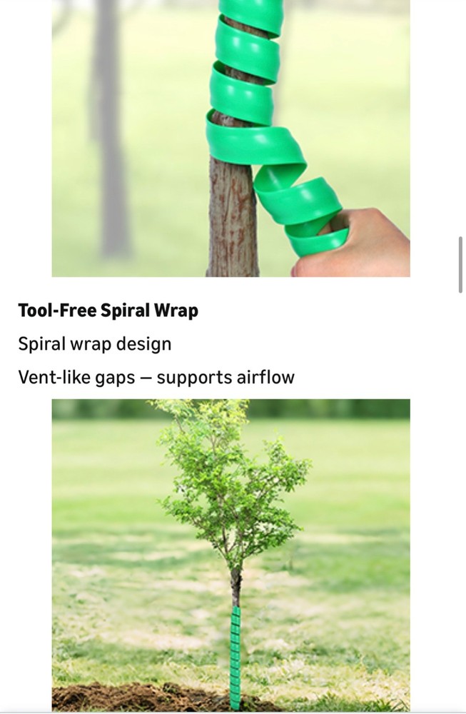 8PCS Tree Trunk Protector Guard, Plastic Spiral Tree Bark Protector Color BLACK