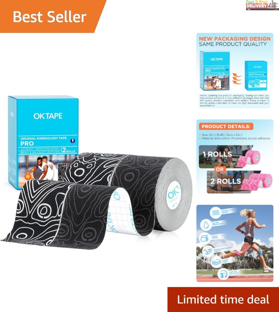 Innovative 2'' Kinesiology Tape - 16ft Rolls for Customizable Athletic Support