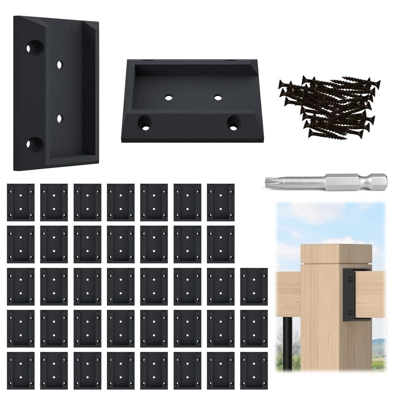 Sturdy Deck Railing Bracket Kit 40pcs Nylon Connectors Screws Torx Driver Bit US
