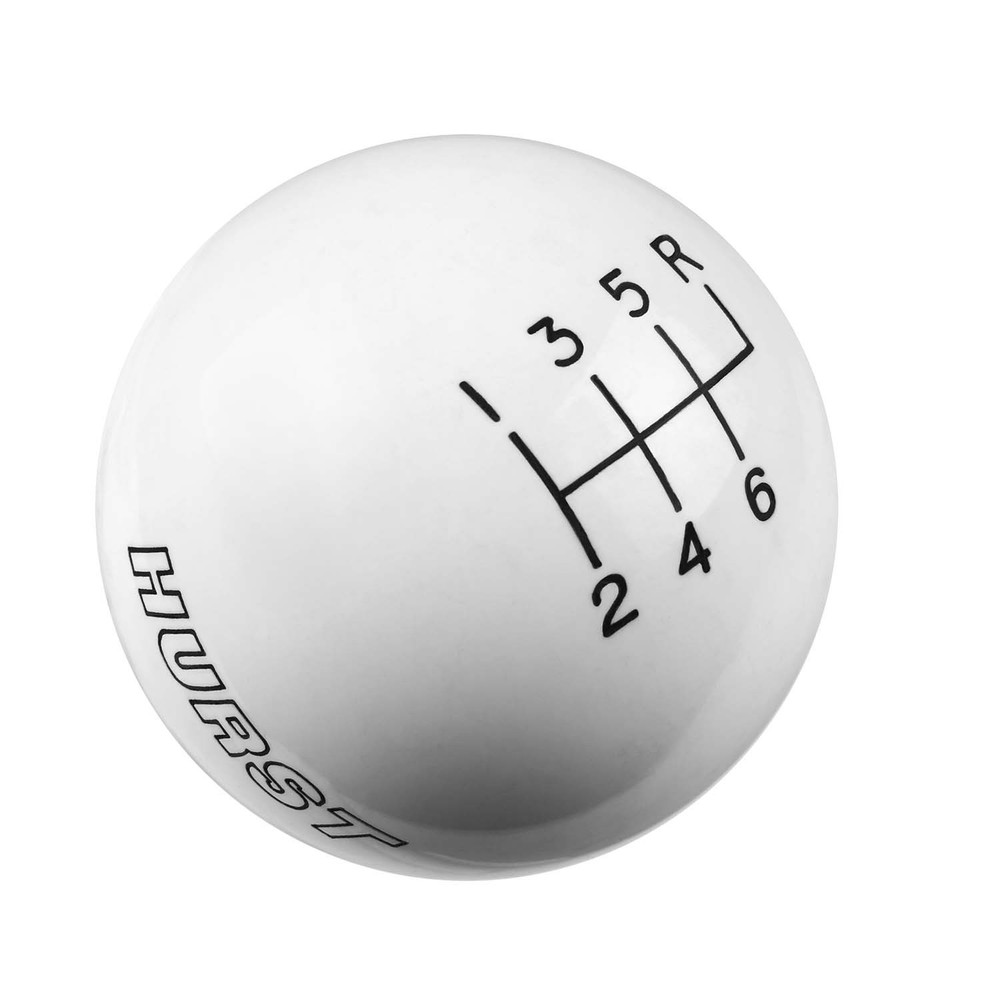 Hurst 1630056 Shift Knob - White 6 Speed 9/16-18 Threads