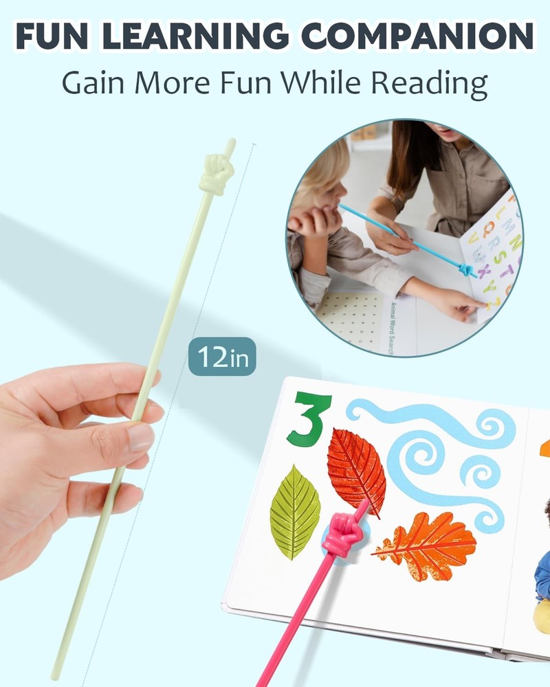 Dumero 10pcs Finger Pointer for Classroom, Reading Pastel Pointers