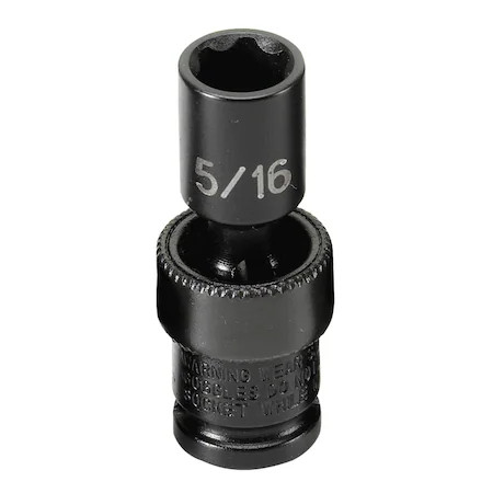 GREY PNEUMATIC 910US 1/4" Drive, 5/16 Size, SAE Socket, 6s Points,