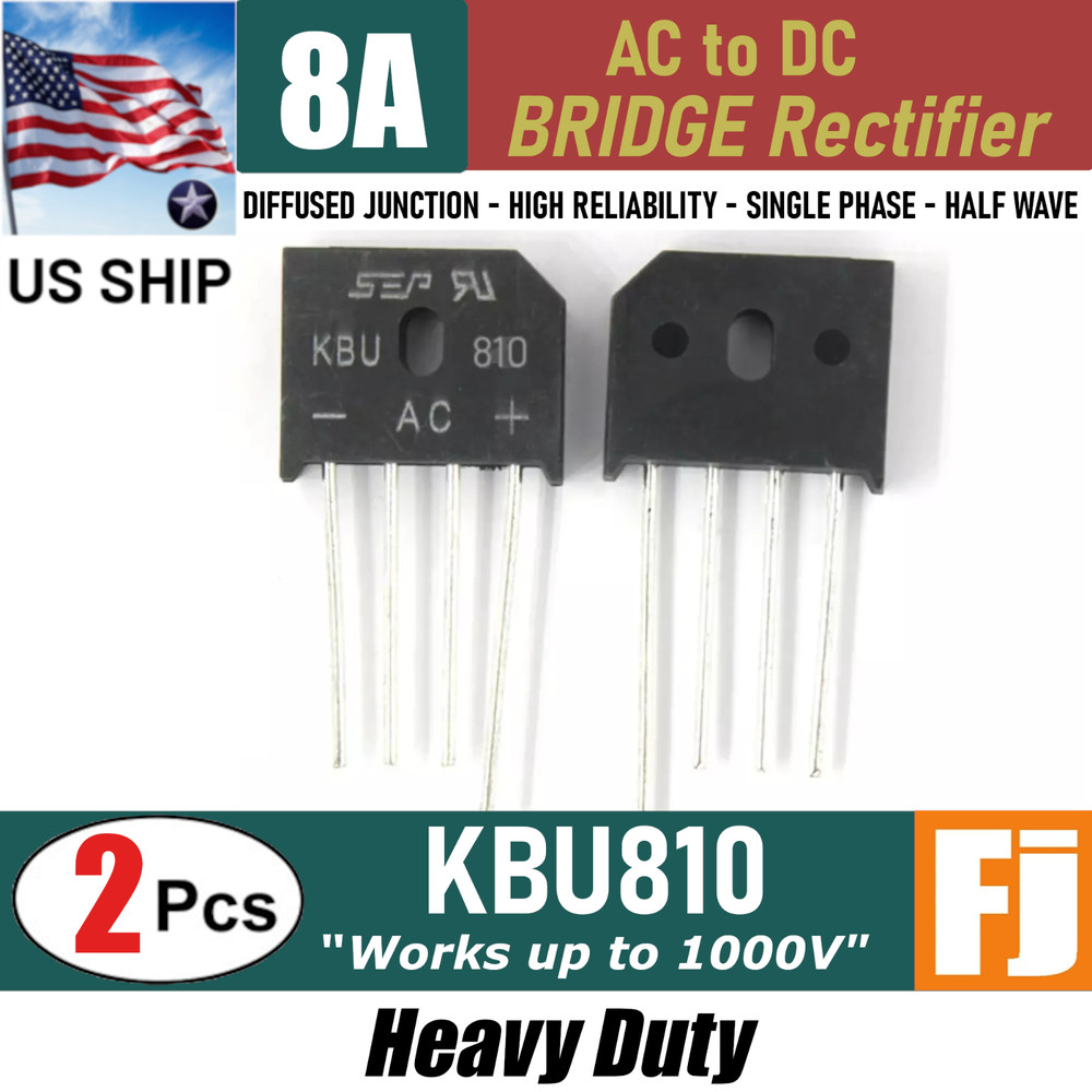 2 Pcs KBU810 Bridge Rectifier | KBU810 Bridge Rectifier 1000V 8A | US Ship