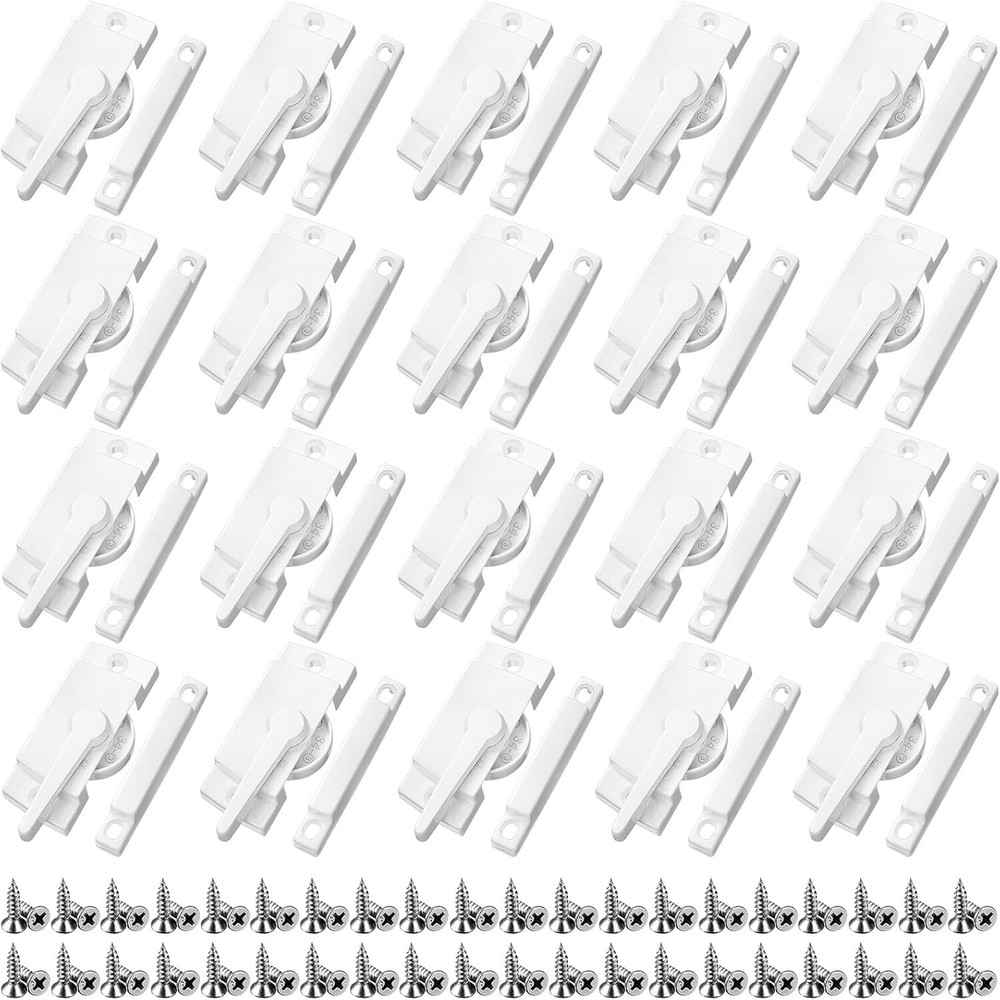 Durable Window Sash Locks: 20-Piece Set with Screws for Easy Installation