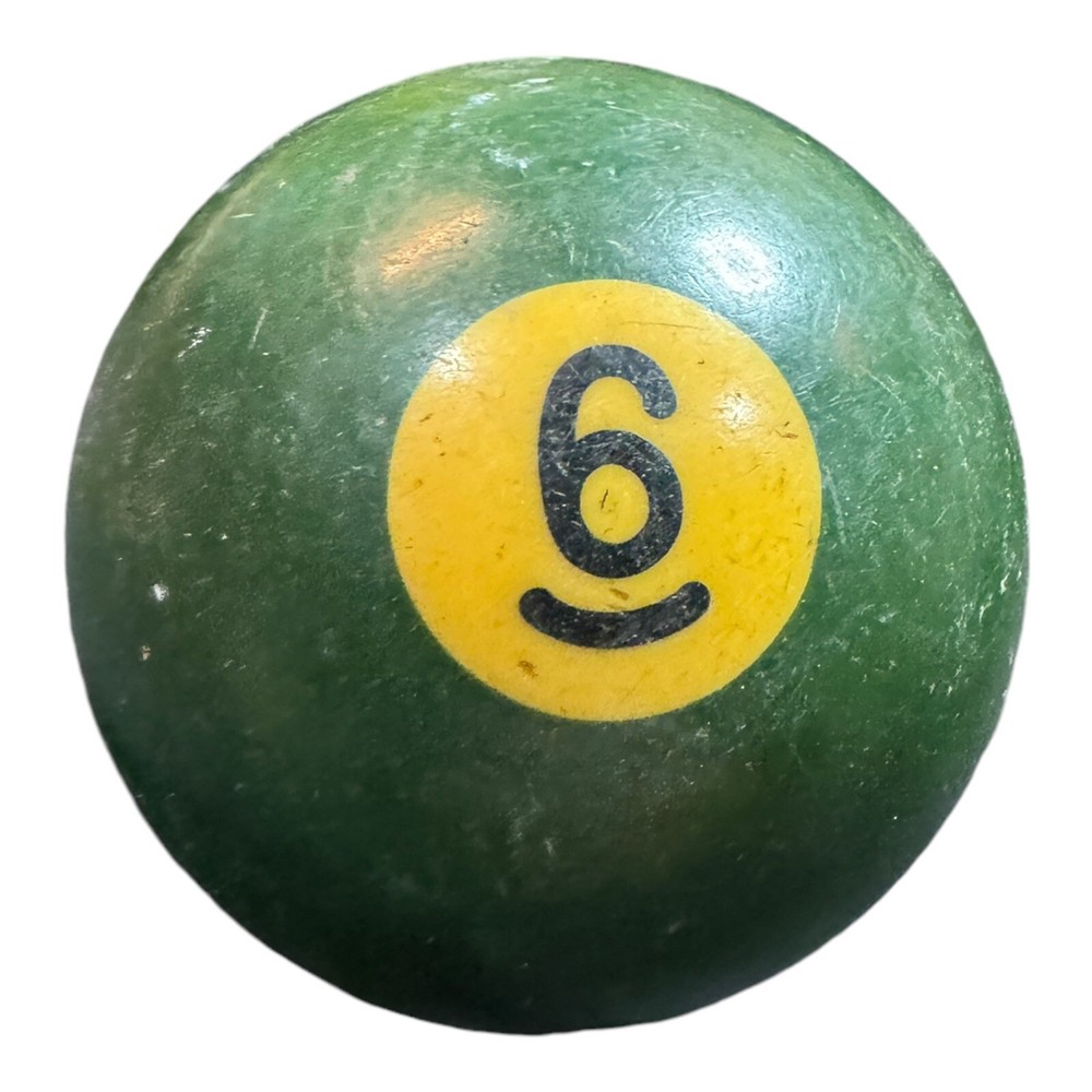 VTG BAKELITE Billiard Pool Ball - Solid Green #6 - 2 1/4" Diameter