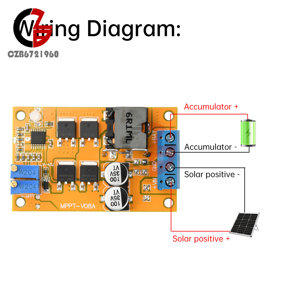 DC8-28V 5A 100W MPPT Solar Charging Panel Regulator Controller 9V 12V 24V Switch