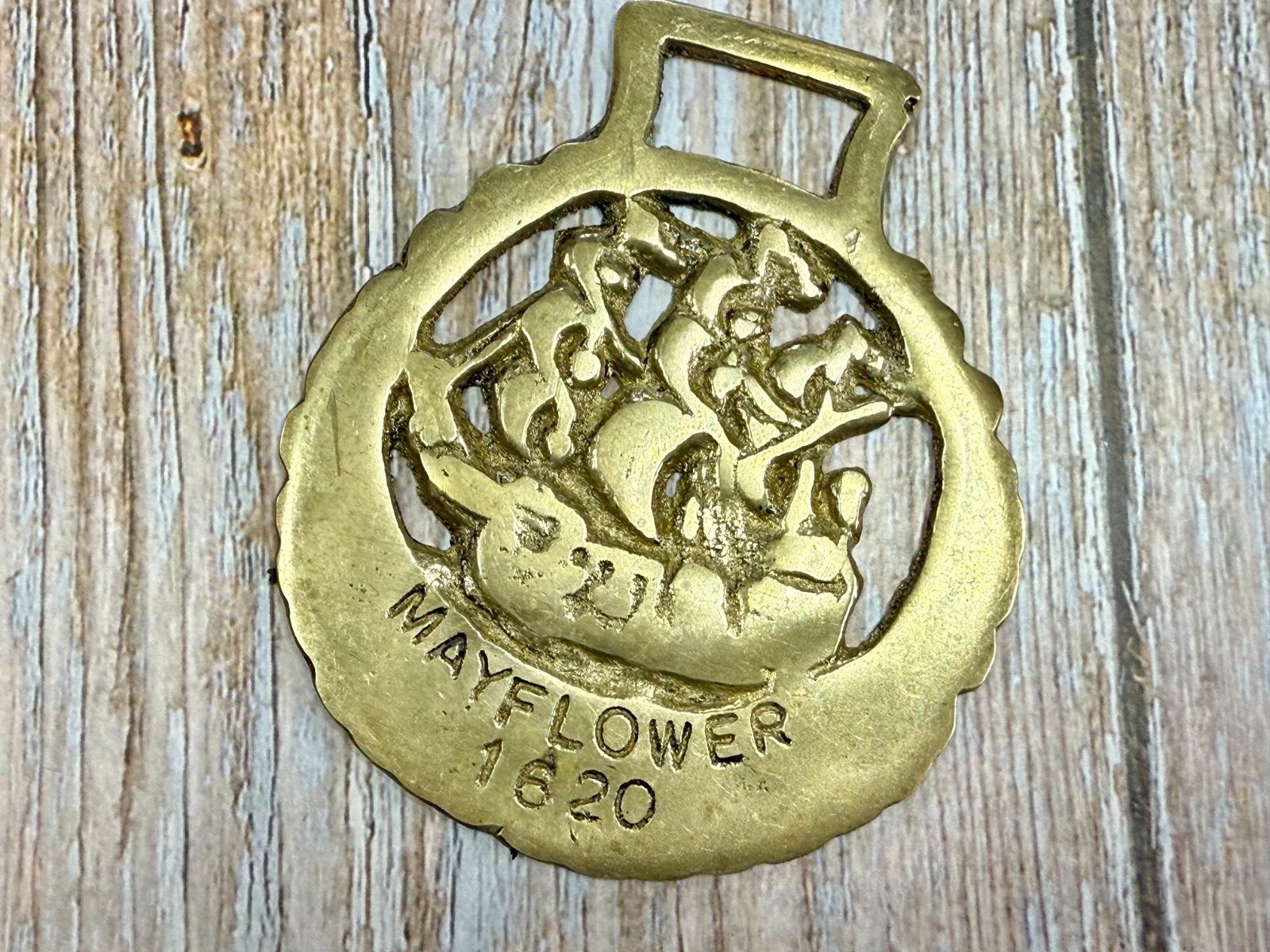 Mayflower Voyage of 1620 Sailing Ship Bridle Harness Horse Saddle Medallion
