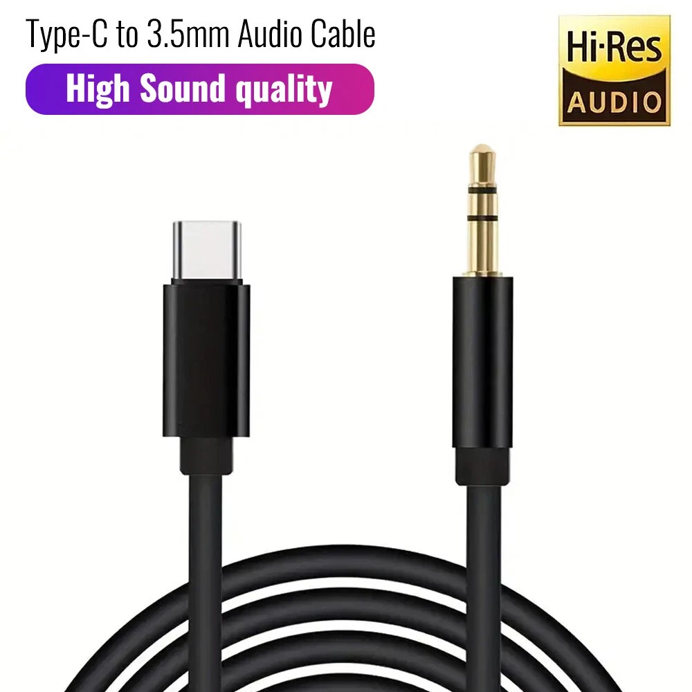 TypeC to Aux Cable USB Type-C Male To 3.5mm Cord Car AUX Music Audio Adapter LOT