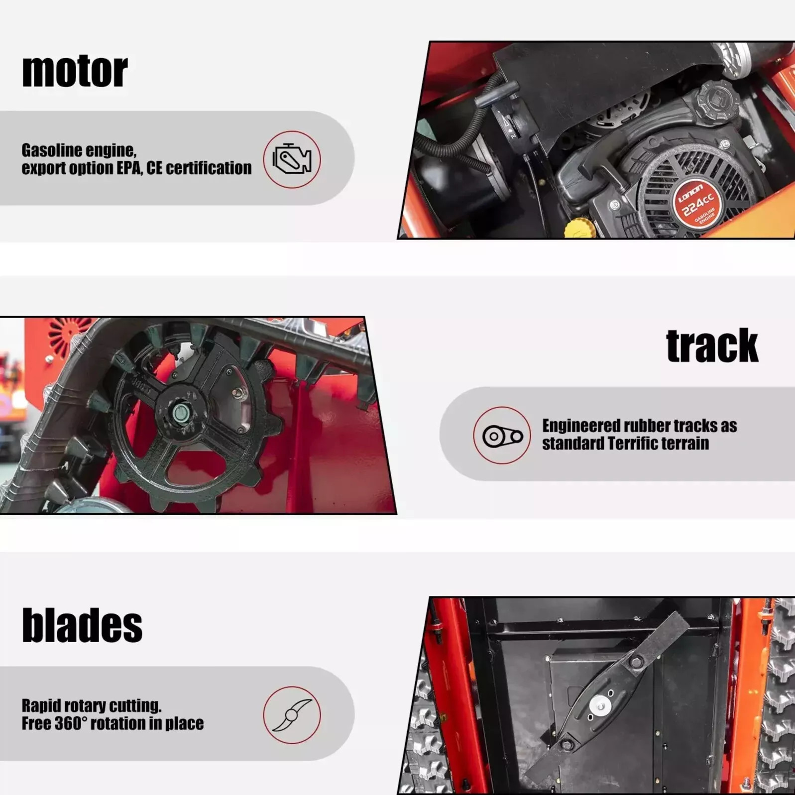 Cordless Petrol Remote Control Lawn Mower All Terrain Adjustable Mowing Height