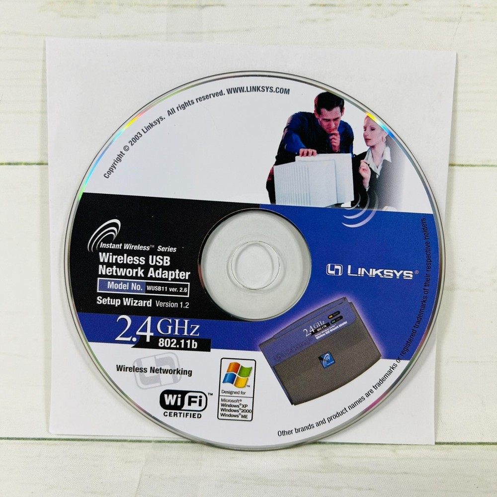 Linksys Wireless USB Network Adapter Setup Wizard WUSB11 v2.6 2.4GHz 802.11b
