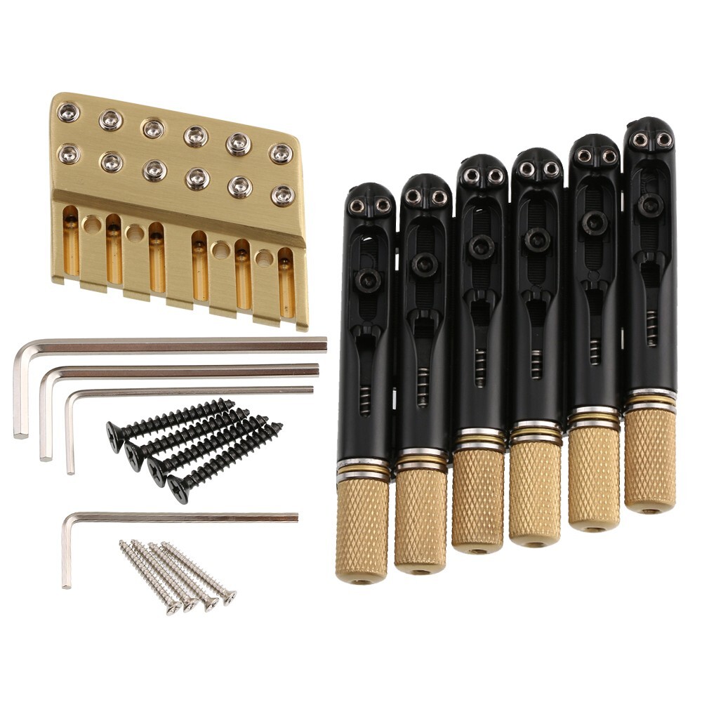 Fanned Frets 6 String Headless Guitar Bridge & String Lock Set